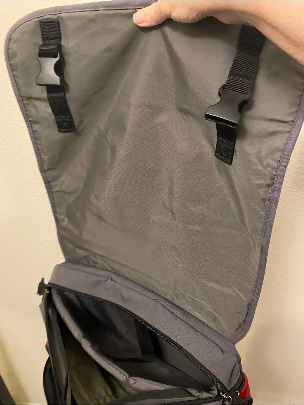Jansport Gray and Red Laptop Messenger Bag